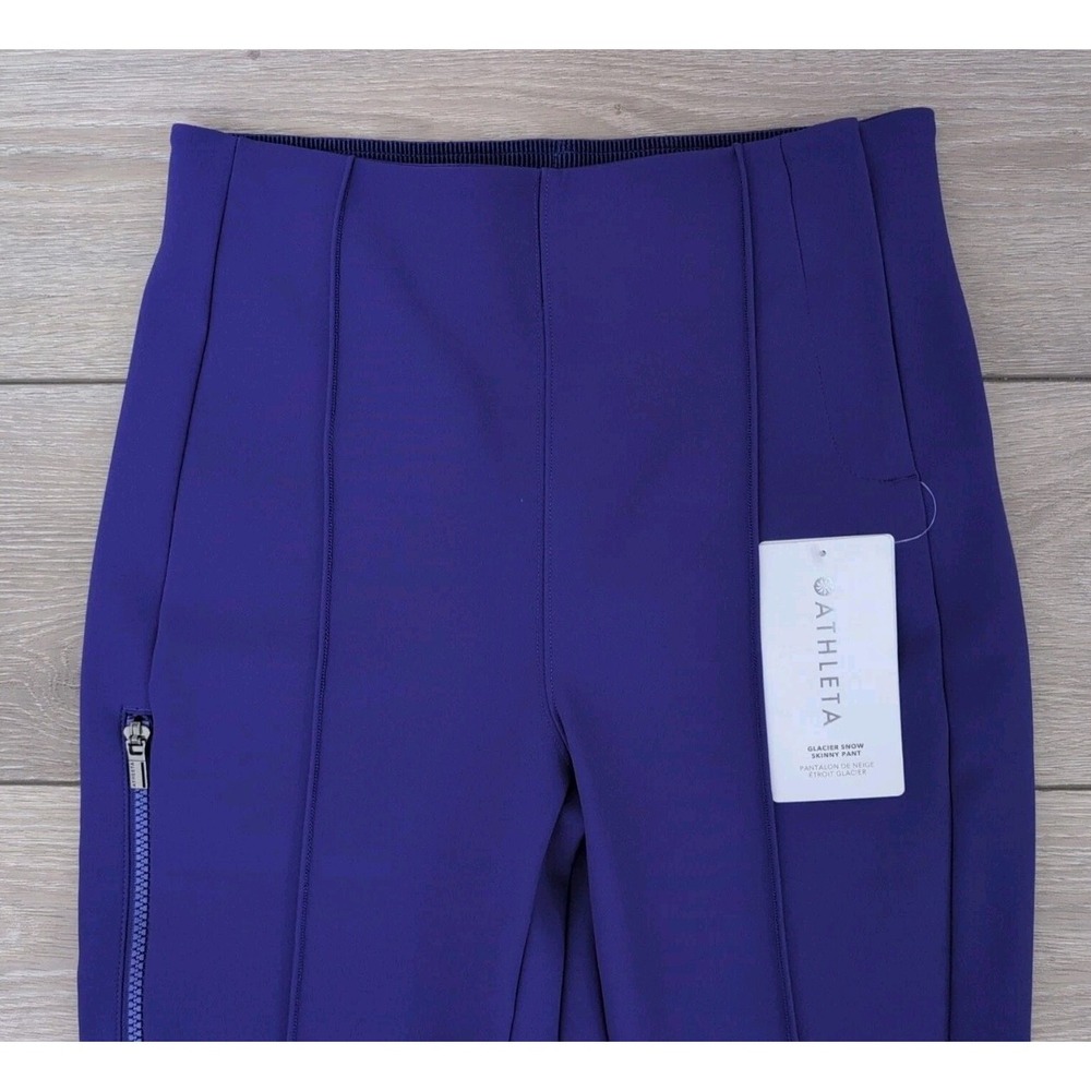 Athleta Glacier Snow Skinny Pants Purple Size 4 Ski Winter Training NWT - Picture 2 of 6